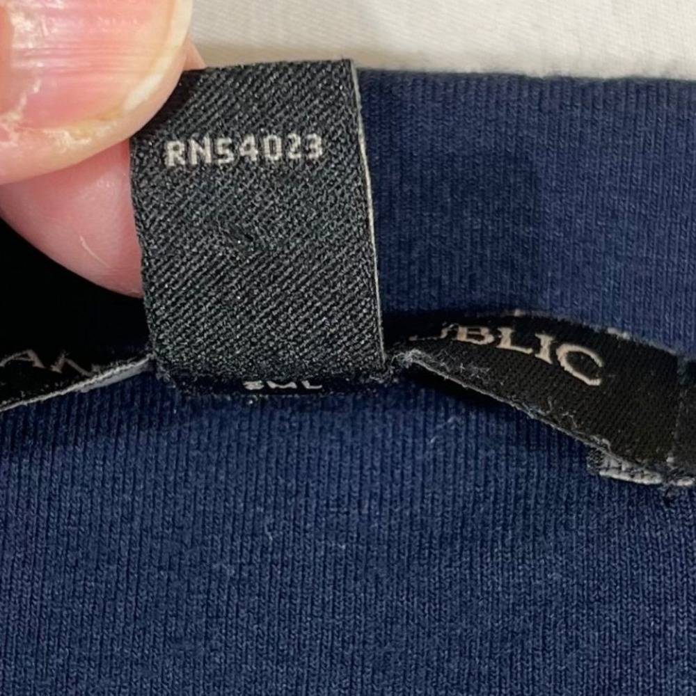 Banana Republic Midi Dress Women Large Navy Blue Good Cap Sleeve Side Slit - Picture 6 of 12